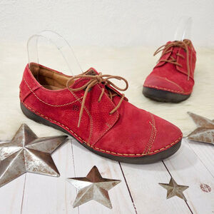 Josef Seibel Women's Fergey Nubuck Leather Lace up sneaker shoe Red women's 40
